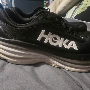 Hoka Black and White Athletic Sneakers